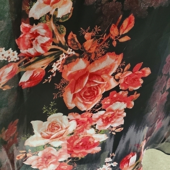 BCBG Ruffle Halter Floral A-line Dress Sz. XS/S - Picture 6 of 7